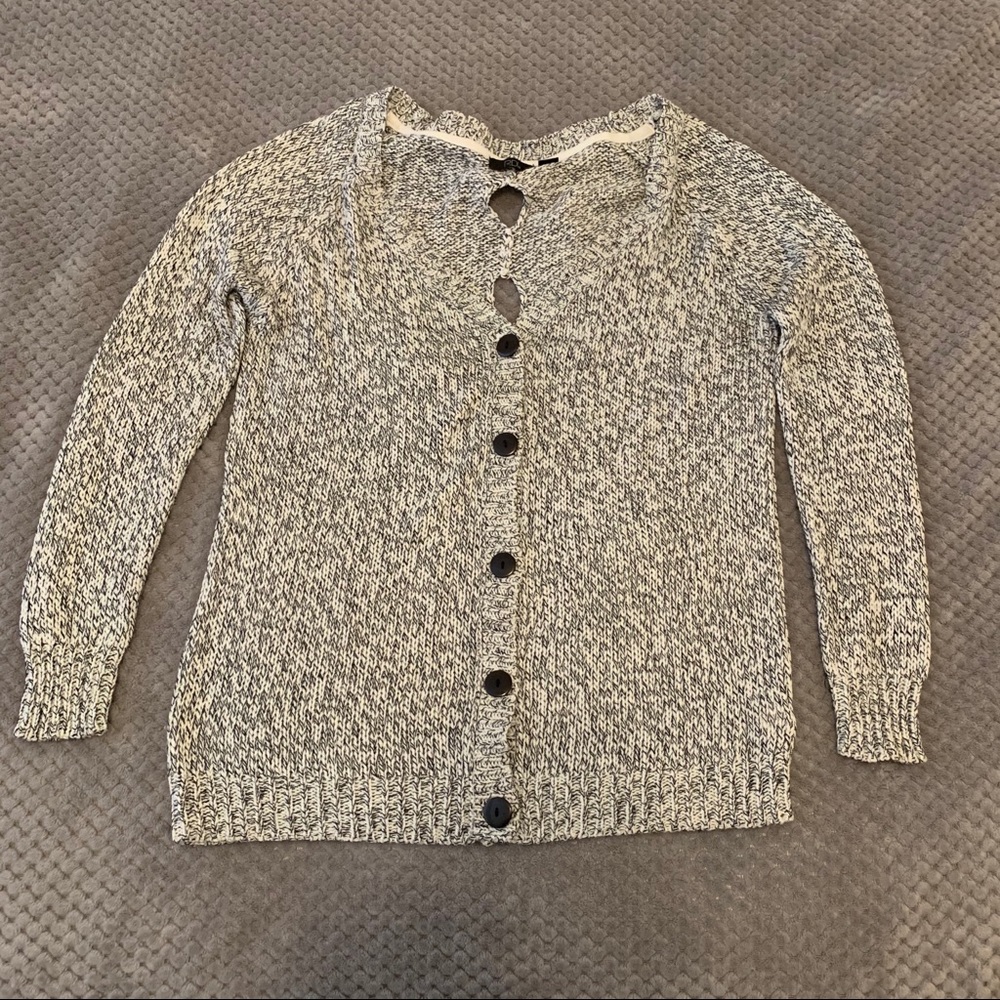 Marled Gray Cardigan - Slits In back